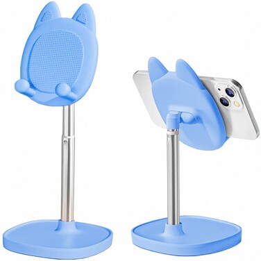 Hearsky Cute Cat Phone Stand, Cat Head Cell Phone Holder for Desk,Angle&amp;Height Adjustable Compatible with All Smartphone,iPhone,Samsung,Tablet,iPad-White