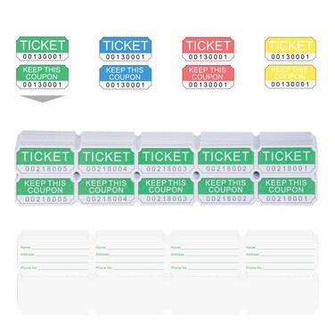DGBDPACK 250 Green Double Raffle Tickets, 50/50 Raffle Tickets Suitable for Raffles, Lottery and Door Prizes (Green)