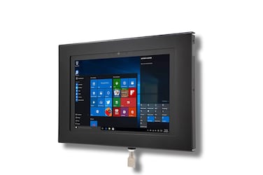 TABcare Locking Anti-Theft Security Metal Case for Microsoft Surface Go 1/2/3/4 Tablet Supports VESA, Wall Mount (Surface GO, Black)
