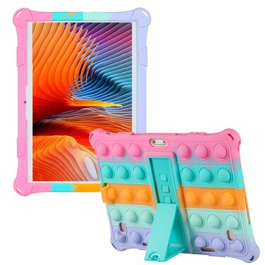 Tablet Case for 10 inch/10.1 inch, Universal Tablet Protective Cover, Compatible with Zonko, qunyiCO, MEIZE, PRITOM, FEONAL, ANTEMPER, MARVUE, Dragon Touch, Winsing, FANGOR, ZZB Tablet (Rainbow Pink)