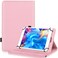 UrbanX 7"-8" Inch Universal Tablet Case, Protective Cover Stand Folio Case for Acer Iconia One 7 B1-730 7 8 In, with 360 Degree Rotatable Kickstand, Multiple Viewing Angles &amp; Stylus Holder -Light Pink