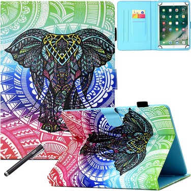 7 Inch Tablet Case, Newshine Anti Slip PU Leather Stand Folio Cover for Galaxy Tab, Kindle Fire 7, RCA Voyager, Huawei, Google and Other 6.5"-7.5" Tablet - Black