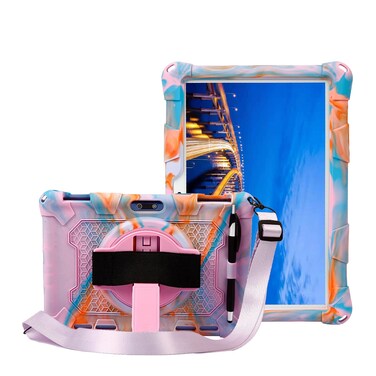 HminSen Case for Pritom M10 Tablet 10 inch,Silicone Stand Cover for QunyiCO Y10 Tablet 10 inch/Gateway Tablet 10 inch/Digiland Tablet Model:DL1036 (Rose Purple)