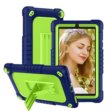 Kebiory for Walmart Onn 8 Inch Gen 3 2022 (Model:100071483) Tablet Case,Shockproof Kids Friendly Shoulder Strap Cover Case Built-in Kickstand for Walmart Onn 8 Inch 3nd Gen 2022 Tablet (Navy/Green)