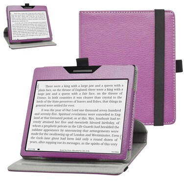 Bige for BOOX Page Rotating Case,360 Degree Rotary Stand with Cute Pattern Cover for Onyx Boox Tablet Go 7 Color/Onyx Boox Page/Onyx Boox Galileo/Leaf2/Leaf3 7" Tablet Cases,Purple