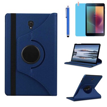 Case for Samsung Galaxy Tab A 8.0 inch 2017 Tablet (SM-T380 SM-T385),360 Degree Rotating Stand Case Full Protective Cover,with Stylus Pen,Screen Film (Deep Blue)