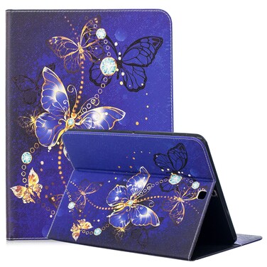 Dteck Case for Samsung Galaxy Tab S2 9.7", Slim Lightweight Folding Stand Full Body Protective Cover Soft TPU Wallet Case for Samsung Galaxy Tab S2 Tablet 9.7 inchSM-T810 T815 T813,Violet Butterfly