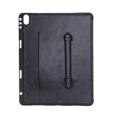 Venito Lecce Leather Wallet Case Compatible with iPad Pro 12.9, 2018 (3rd Generation) - Flex Handle Tablet Wallet - Rustic Black