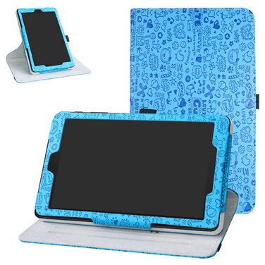 Bige Case for Alcatel Joy Tab Rotating Case,360 Degree Rotary Stand With Cute Pattern Cover For T-Mobile Alcatel Joy Tab 8-inch Tablet /Alcatel 3T 8-inch Tablet,Blue