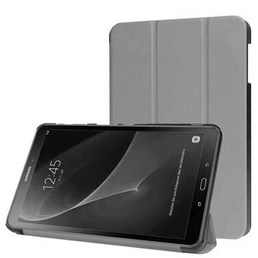 for Samsung Galaxy Tab A 10.1 T580 T585 T587 Tablet Cover, Slim Folding with Auto Wake up/Sleep Folio Stand Leather Case for Galaxy Tab A 10.1" 2016 SM-T580 SM-T585 (No Pen Version) (Grey)