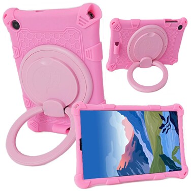 AIJAKO Silicone Case for ALLDOCUBE iPlay 50 Mini/ALLDOCUBE iPlay 50 Mini Pro/ALLDOCUBE iPlay 50 Mini Pro NFE Tablet 8.4 Inch, Protective Cover with 360&Acirc;&deg; Rotating Stand Handle Pencil Holder, Pink