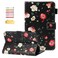 UUcovers for 8" Samsung Galaxy Tab E 8.0 inch 2016 Tablet Case SM-T375/T377 with Pencil Holder Card Slots Stand PU Leather Wallet Smart Shell [Auto Wake/Sleep] Magnetic Folio Cover, Black Rose Flower