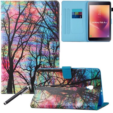 Galaxy Tab A 8.0 2017 Case - Newshine PU Leather Standing Cover Folio Case for 2017 Samsung Galaxy Tab A 8.0 inch Tablet (SM-T380 T385) with Auto Sleep/Wake Feature, Sunset Glow