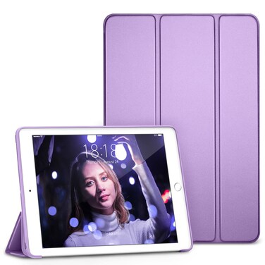 DTTO for iPad 9th/ 8th/ 7th Generation 10.2 Case, Lightweight Soft TPU Back for iPad 10.2 Inch (2021/2020/2019) [Auto Wake/Sleep + Trifold Stand] - Purple