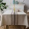 AMZALI Elegant Embroidery Spill-Proof Water Resistance Table Cloth Wrinkle Free Heavy Weight Cotton Linen Tablecloth Fabric Table Cover for Outdoor Indoor (Square 53 * 53 Inch)