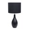 Simple Designs LT2002-BLK Oval Bowling Pin Base Ceramic Table Lamp, Black