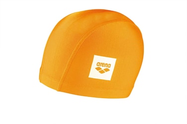 Arena Unix II Classic Fabric Swim Cap Lightweight Lycra Textile Swimming Cap Headcover for Men and Women Fitness Swimming, Orange, One Size