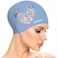 Jonhasoo Swim Cap Women, Silicone Swimming Cap for Long Hair with Flower Printed