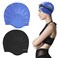 ZmZmBay (2pack) Swim Cap for Short/Long Hair, Durable Flexible Silicone Swimming Caps for Man Women Youth Kids Waterproof Bathing Swimming Cap with 3D Ear Protection