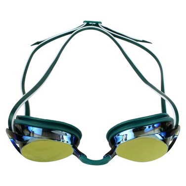 Water Gear Metallic Vision Swim Goggles - Anti-Fog Junior Fit for Competition - Comfortable and Durable (Lime)