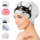 SYLEMTAM Swim Cap for Women Long Hair, Silicone Swimming Cap Waterproof Swim Caps Anti Slip Swimming Caps for Women Swimming Comfy Bathing Caps Cute Swim Hats for Short Medium Long Hairs (M Size-Dog)