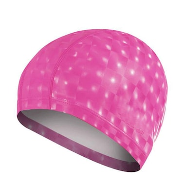 Ewanda store Solid Color Waterproof Swim Caps with PU Coat for Long Hair Swimming Cap Bathing Hat for Adult Men and Women(Hot Pink)