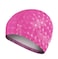 Ewanda store Solid Color Waterproof Swim Caps with PU Coat for Long Hair Swimming Cap Bathing Hat for Adult Men and Women(Hot Pink)