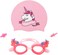 Houvillage Kids Swim Cap, 2 Pack, Silicone Children Swim Caps for Kid Toddler Boys and Girls, Fun Design Waterproof Junior Swimming Cap Pink and Blue Age 3-12 (Unicorn Set P)