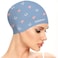 Jonhasoo Silicone Swim Cap for Women Long Hair Adult Swimming Caps with Cute Heart Printed (Blue Star)