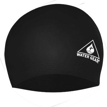 Water Gear Latex Swim Cap- Swimming Caps - Keeps Hair Dry and Secure - Comfortable and Great Fit - Shave Time Off Your Lap - Light Blue