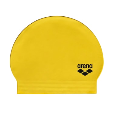 Arena Unisex Adults Soft Latex Swim Cap for Training and Fitness Swimming, Elastic Bathing Cap for Long Hair, Reinforced Edge, Yellow