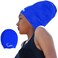 Long Hair Dreadlock Swim Cap &acirc;&euro;&ldquo; Silicone Swimming L Cap - Waterproof Blue Large