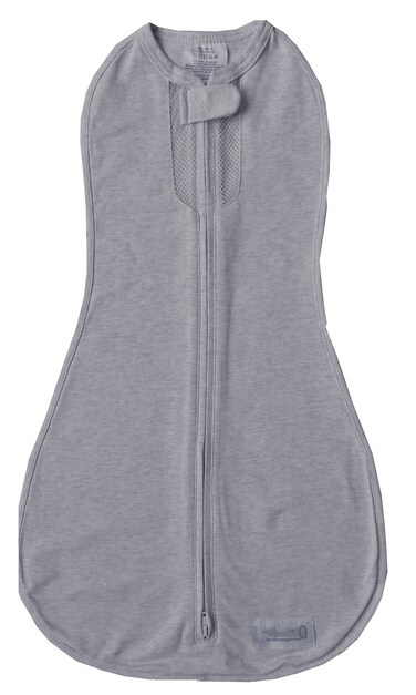 Woombie Air Nursery Swaddling Blanket - For Babies Up to 6 Months - Vented (Twilight/Heathered Gray, 14-19 lbs)