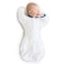 SwaddleDesigns Transitional Swaddle Sack with Arms Up Half-Length Sleeves and Mitten Cuffs, Medium, 3-6 Months, 14-21 lb, Tiny Triangles, Blue (Arms Up Swaddle, Transition Swaddle Sleep Sack)