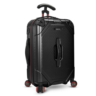 Traveler's Choice Maxporter II Hardside Polycarbonate Suitcase with Spinner Wheels, Black, 22" Carry-On Luggage