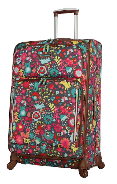 Lily Bloom Design Pattern 28" Luggage Softside Expandable With Double Spinner Wheels, Large Lightweight Suitcase Checked Bag For Women