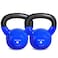 Yes4All 15 lb - Pair Kettlebell Vinyl Coated Cast Iron &acirc;&euro;&ldquo; Great for Dumbbell Weights Exercises, Hand and Heavy Weights for Full Body Workout Equipment Push up, Grip Strength Training, Blue