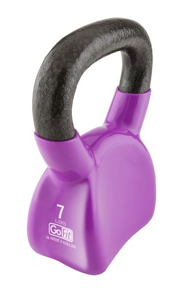 Contoured Single Vinyl Coated Kettlebell With Training Dvd by GoFit