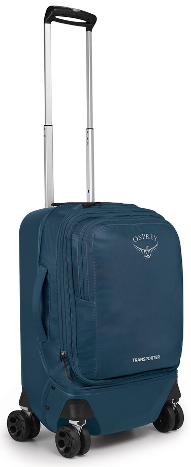 Osprey Transporter Hybrid Carry On Luggage, 4 Spinner Wheels, 22"/36L, Venturi Blue