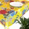 The Fern Trail Mexican Oilcloth Tablecloth - Vinyl Tablecloths   Outdoor Tablecloth   Plastic Tablecloth   Splat Mat   Waterproof Mat   Hules para Mesa (Mums Yellow, Rectangle (84 x 48))
