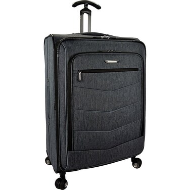 Traveler's Choice Silverwood Softside T-Cruiser Expandable Spinner Luggage, Gray, Checked-Large 30-Inch
