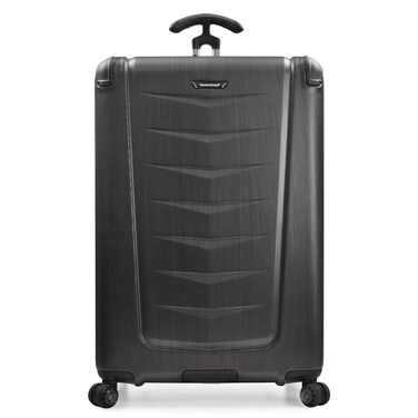 Traveler's Choice Silverwood Polycarbonate Hardside Expandable Spinner Luggage, Brushed Metal, Checked-Large 30-Inch