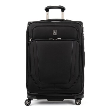 Travelpro Crew Versapack Softside Expandable 8 Spinner Wheel Checked Luggage, Men and Women, Jet Black, Checked Medium 25-Inch