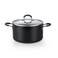 Cook N Home 6-Quart Nonstick Stockpot with Lid, Professional Granite Stock Pot Non Stick Soup Gumbo Pasta Cooking Pot with Silicone Handle, Heavy Gauge Aluminum Induction Cookware, Marble