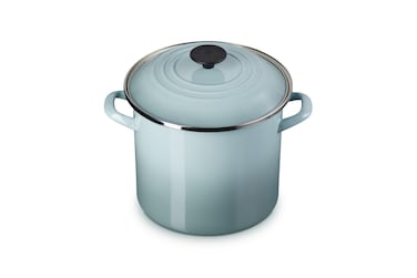 Le Creuset Enamel On Steel Stockpot with Lid, 8 Quart, Sea Salt