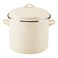 Rachael Ray Enamel on Steel Stockpot with Lid, Induction Suitable, 12 Quart, Almond Cream