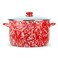 Golden Rabbit Enamelware - 18qt Stock Pot (Red Swirl)