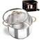 Ciwete 8 Quart Stock Pot, 3 Ply Whole Clad Stainless Steel Stock Pot, 8 QT Cooking Pot with Lid, Induction Pot for Cooking, 18/10 Stainless Steel Cookware Stockpots Oven, Gas and Dishwasher Safe