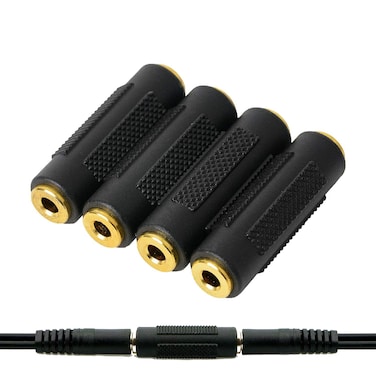 3.5mm Stereo Jack to 3.5mm Female to Female Audio Adapter Coupler Gold Plated for Stereo Cable, Speakers and Headphones&iuml;&frac14;&circ;4 Pack&iuml;&frac14;&permil;