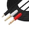 3.5mm 1/8 inch TRS to Dual 6.35mm 1/4 inch TS Mono Stereo Y-Cable Splitter Audio Cord Adapter Cable for iPhones/PC/Computer Sound Card/Amplifiers/Mixer/Multimedia Speaker/Home Stereo System(25ft/7.5M)